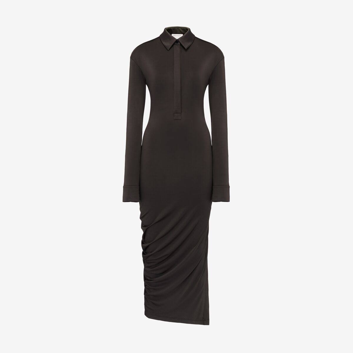 Alexander McQueen Women's Brown Fitted Shirt Dress - 10 (Viscose & Elastan)